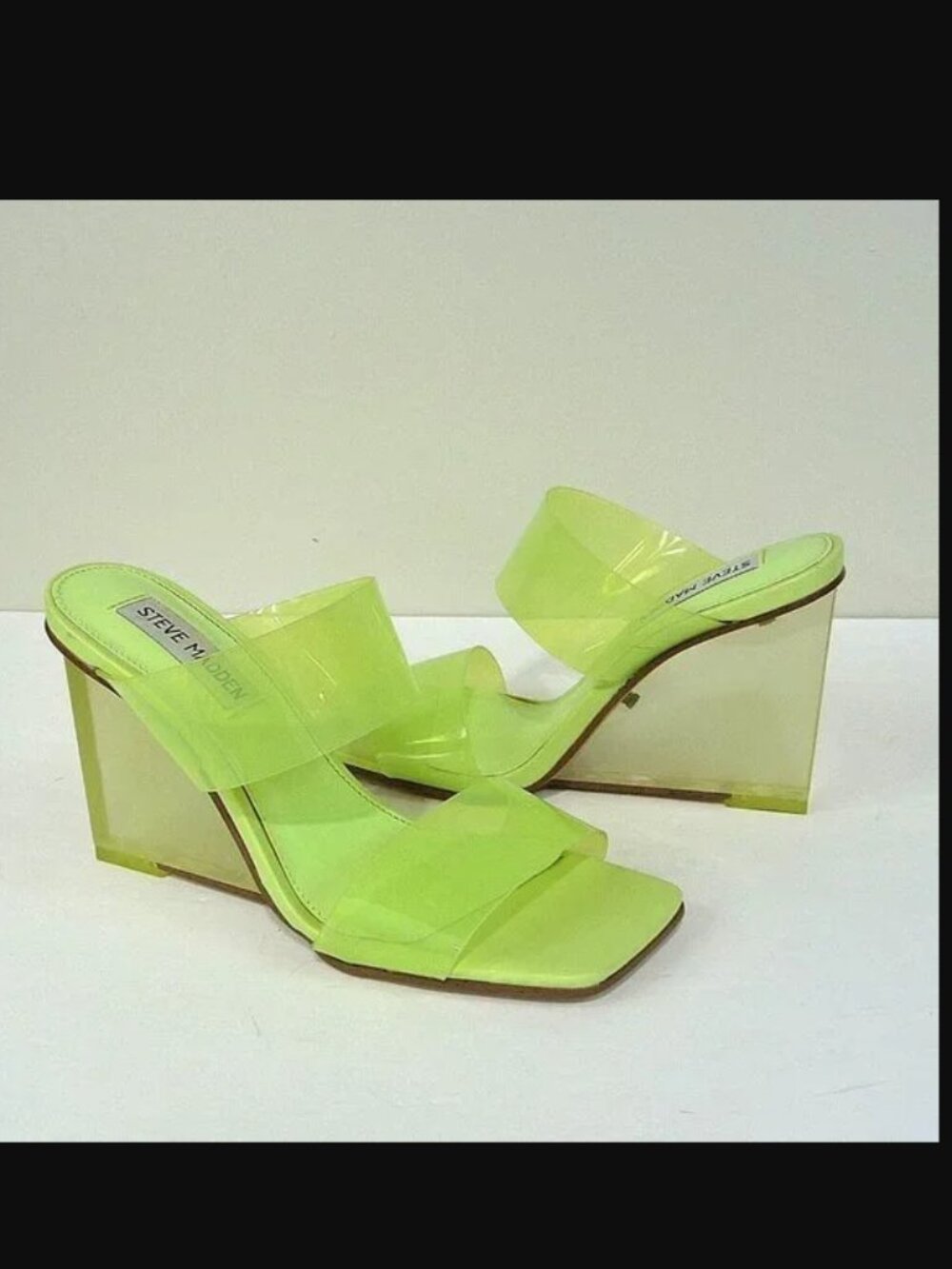 Steve Madden SIZE 6 ISA Clear Wedge Heels